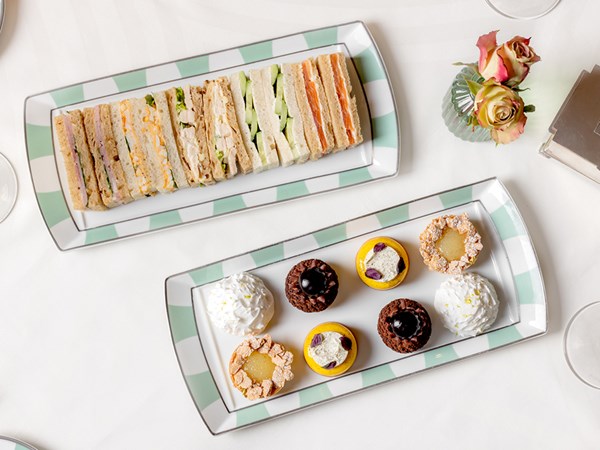 A selection of cakes and finger sandwiches at The Foyer and Reading Room.