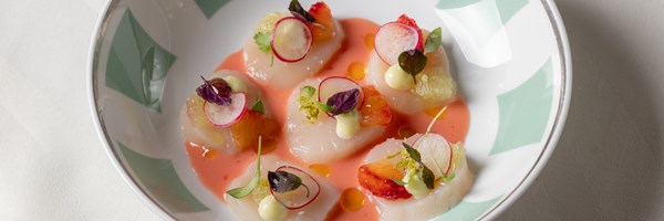 Scallop ceviche at The Foyer and Reading Room